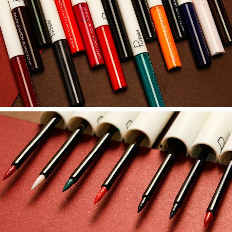 _ Жидкая подводка для глаз водостойкая цветная Черная Подводка гелевая ручка