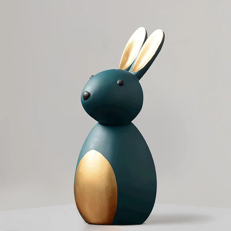 Nordic Creative Animal Rabbit Decoration Resin Crafts Living room Sample TV cabinet Desktop Home Accessories Sculpture Gift | Дом и сад