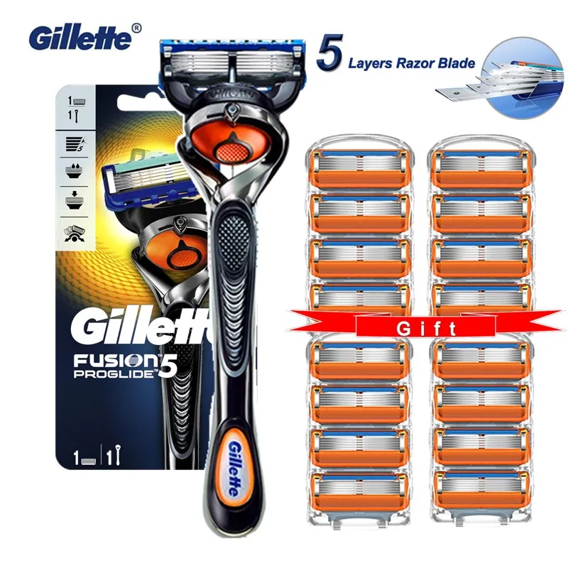 

Оригинальная ручная бритва Gillette Fusion Proglide для мужчин, станок для бритья, 5-слойные кассеты со сменными лезвиями