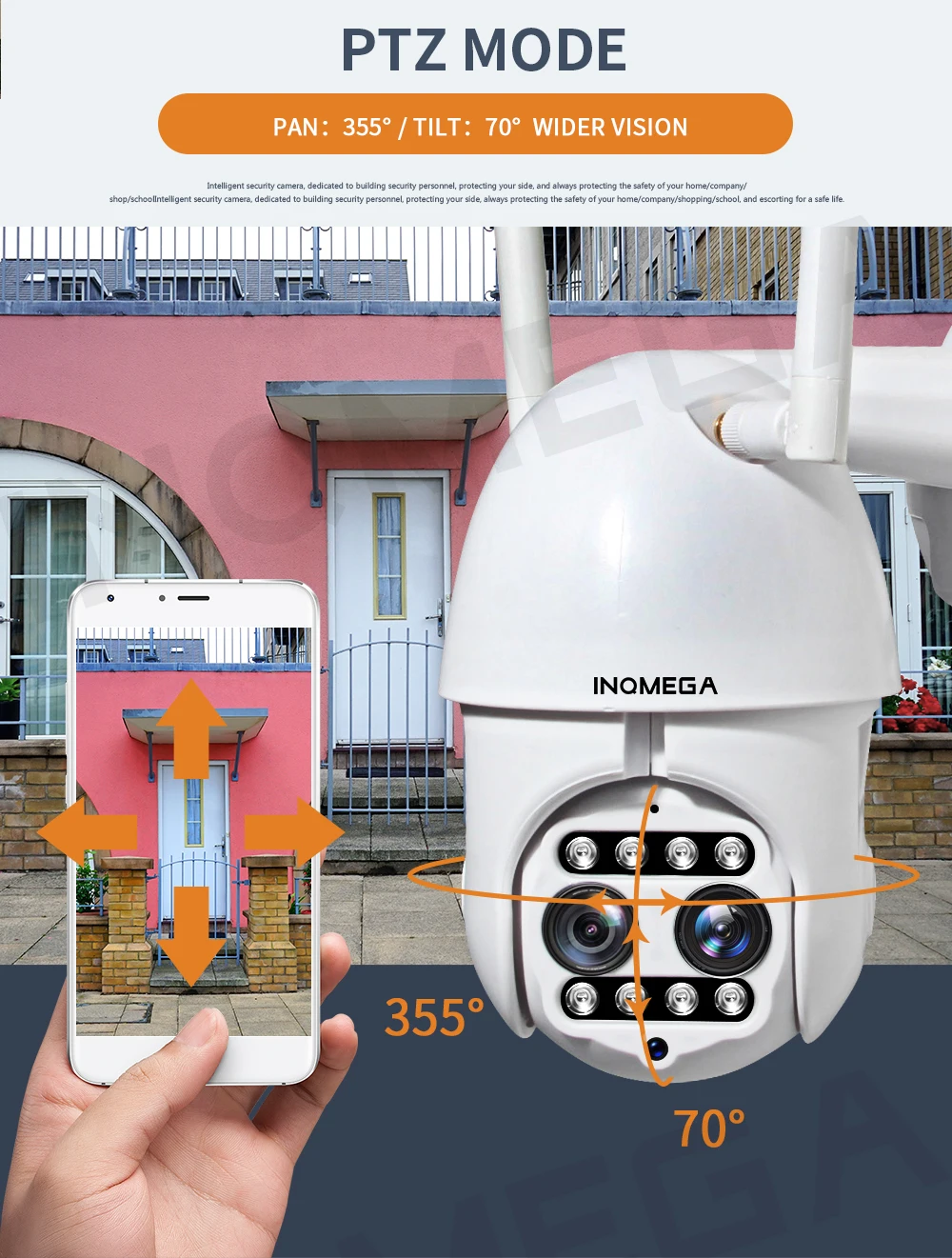 IP камера купольная INQMEGA 2 МП PTZ Wi Fi 4 кратный зум|Камеры видеонаблюдения| |
