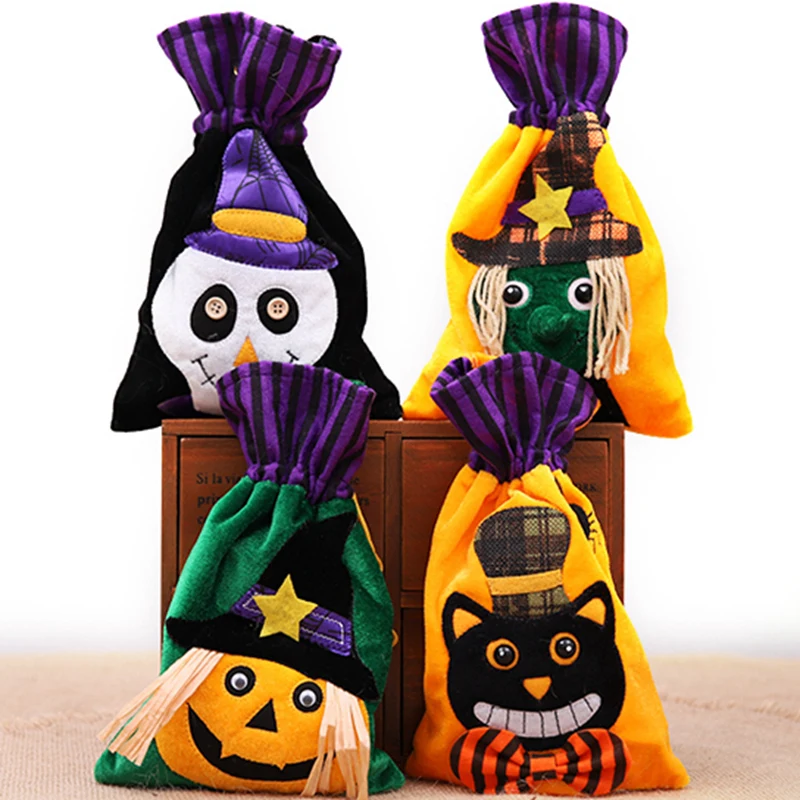 

Zerolife Halloween Cartoon Cute handBag Witch Owl Pumpkin Cat Non-woven Fabric Candy Bags Kids Gifts Party Decorations Supplies