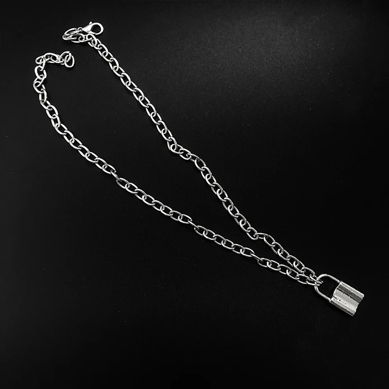 XIYANIKE Metal Pad Lock Pendant Long Necklace Brand New Rolo Cable Chain Women Men Collar Jewelry Choker | Украшения и аксессуары