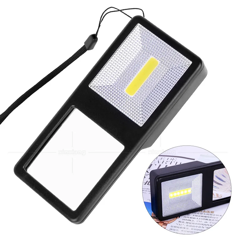 

Rectangular 3X Backlit Magnifier Handheld 7 LED Magnifier Portable Magnifying Glass With LED Light Reading Loupe Elderly Lupa