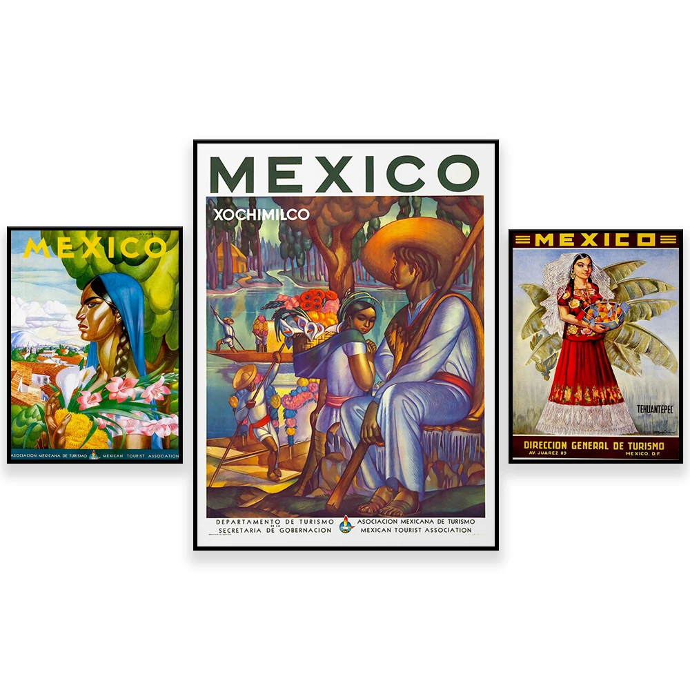 Мексиканский винтажный постер для путешествий винтажное настенное искусство