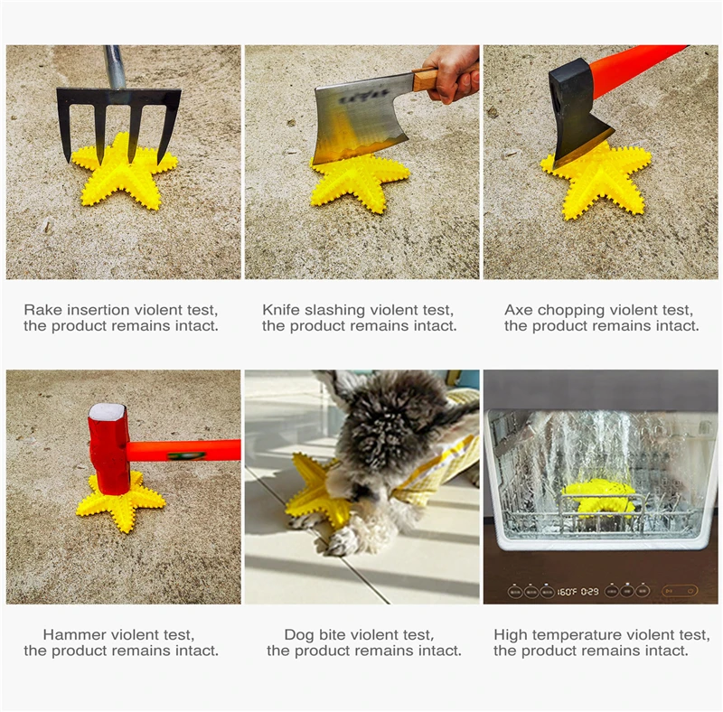 

Summer Favorite Water Play Cute Multi-Tooth Starfish Sucker Dog Toothbrush Water Floating Sound Creaking Dog Chewing Toy