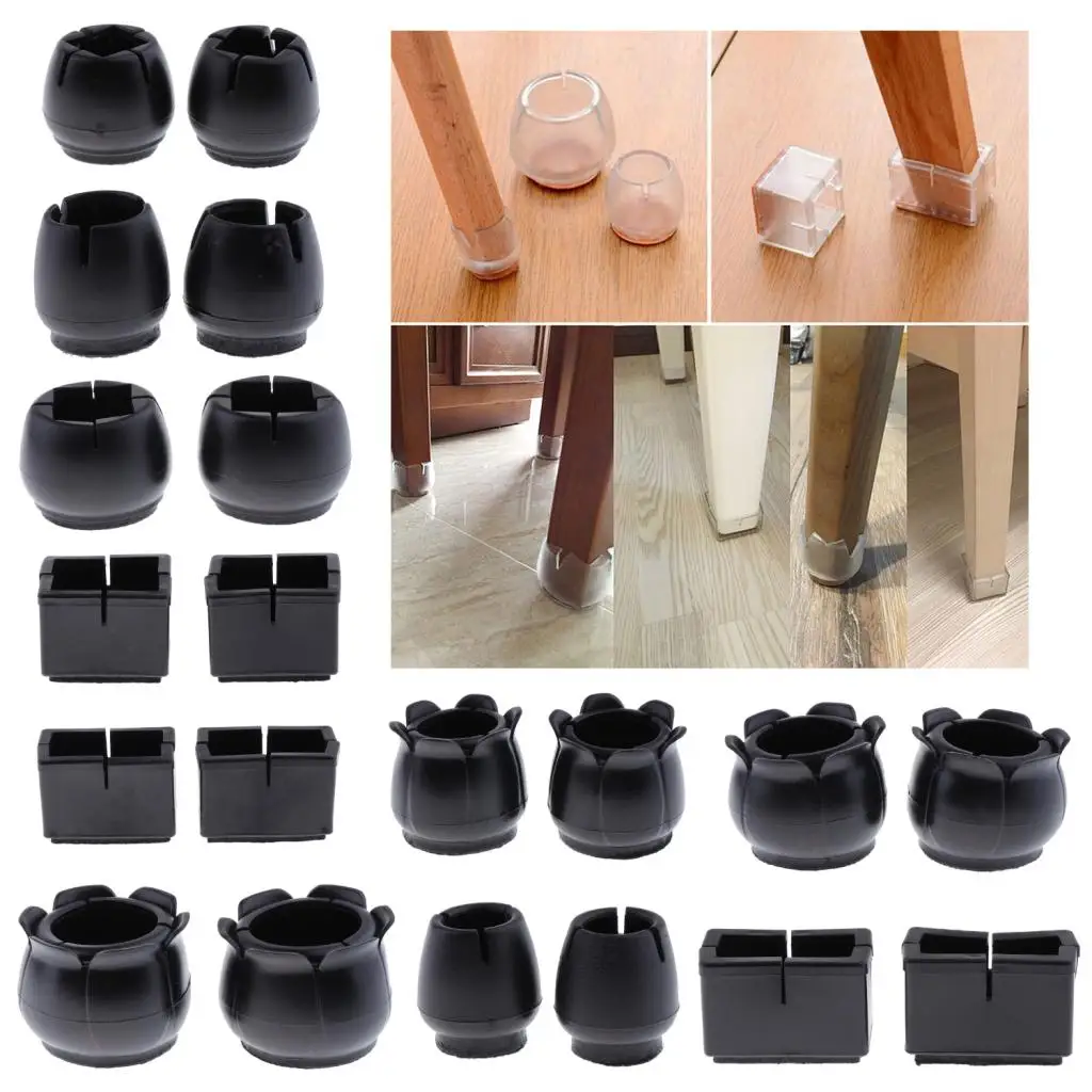 

Pack 10-Table Chair Leg Caps Floor Protector Round Cover Caps