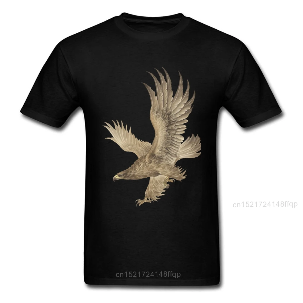 100% Cotton Tshirts Men T Shirts Cool Mongolia Eagle T-shirt Birthday Gift Tees Fashionable Normal O Neck Clothes Top Quality | Мужская