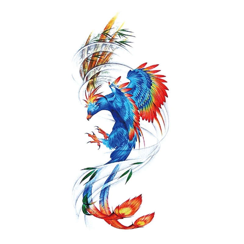 Временная тату Феникс водостойкая женщина боди-арт долговечная окрашенная грудь