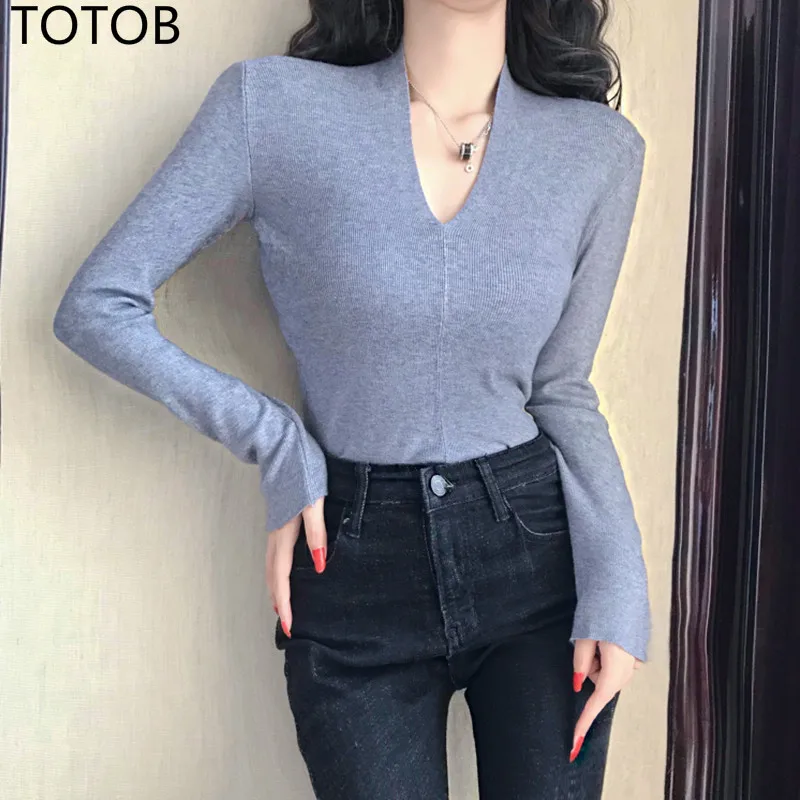 Женский свитер мягкий корейский стиль обтягивающий зимний сексуальный