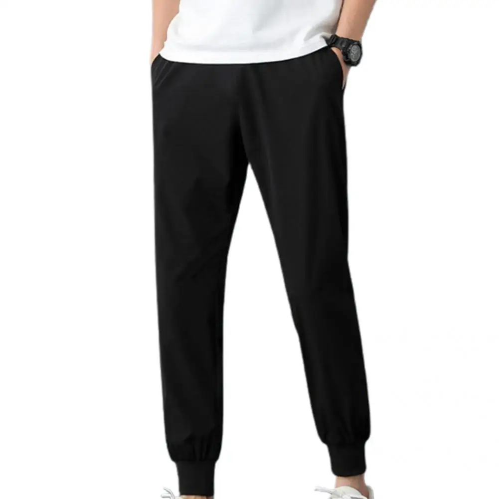 

Smooth Stylish Mid Rise Ankle Tied Casual Pants Loose Sports Pants Drawstring for Club