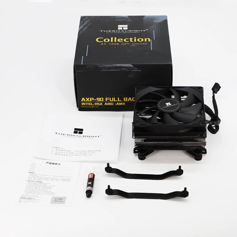 

Thermalright AXP90 FULL BLACK CPU Cooler Mute Copper Pipe 4 Heat Pipe 47mm Thin Case MINI ATX HTPC Intel 1155 1156 AMD AM4