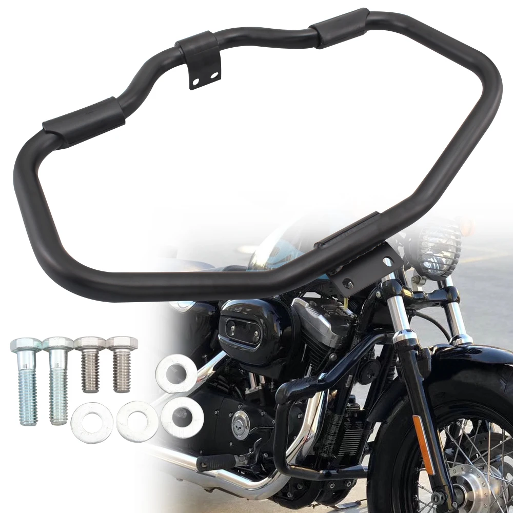 Черная аварийная полоса двигателя для Harley Sportster XL1200 XL883 48 Roadster SuperLow Iron 883