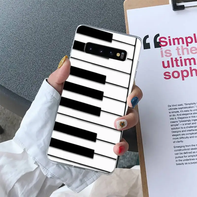 

Piano Blank Grid Phone Case For Samsung Galaxy S10 S10e S8 S9 Plus S7 Edge Note10 9 8 Soft Transparent TPU Cove