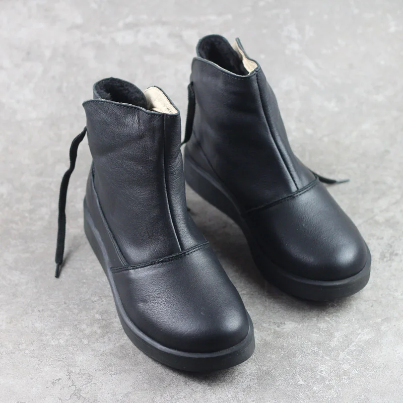 Женские ботинки на плоской подошве Зимние ботильоны шнуровке женские челси из