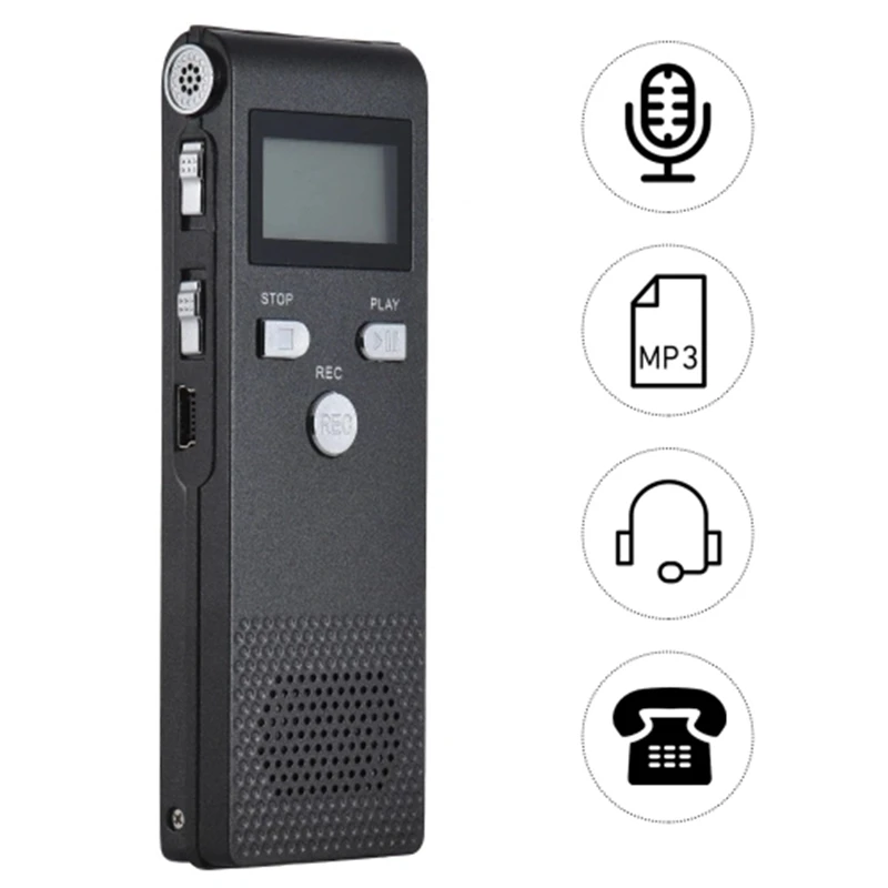 Профессиональный диктофон для голосового аудио 8 ГБ Mp3 музыкальный плеер звук