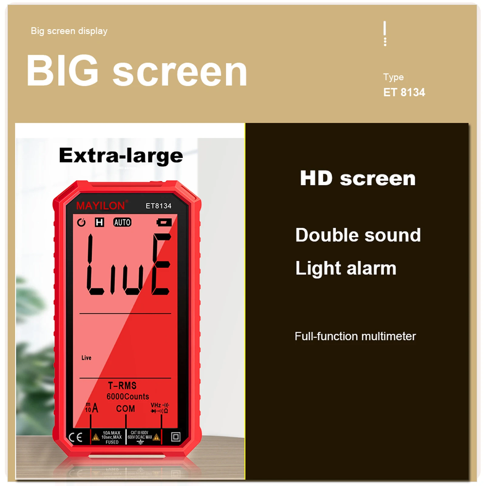 

MY8233 Multimeter LCD Smart Digital Multimeter Portable With Backlight Multimeter Direct Current AC Voltage Current Resistance