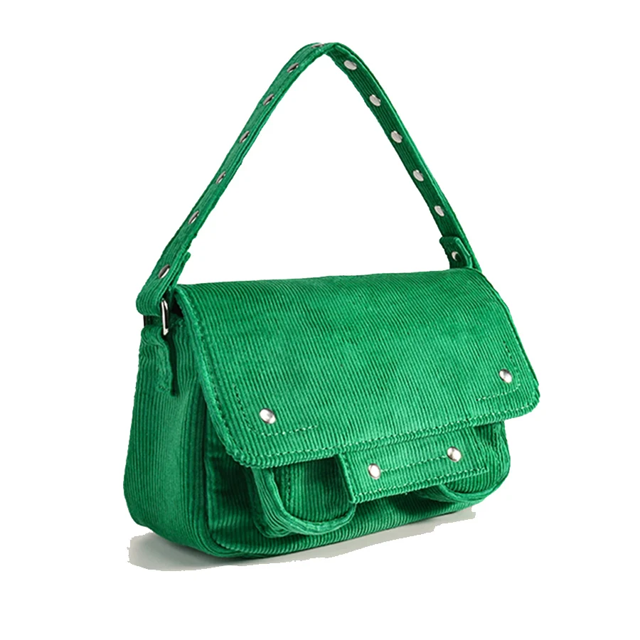 

Вельветовая сумка на плечо для женщин, винтажный саквояж для покупок на застежке для девушек, Студенческая Повседневная сумочка-тоут с нару...