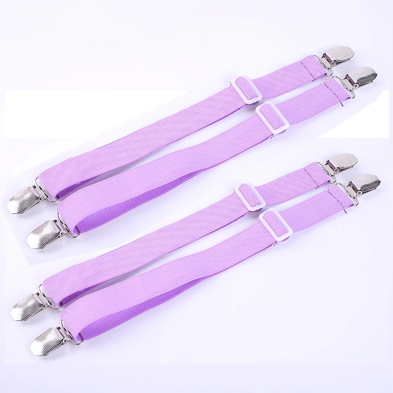 Purple 4Pcs 4 шт красочные эластичные для простыни зажимы 35 см до 100 см растягивающийся матрас крышка Угловой Держатель крепежные ремни Захваты наборы крюков - Цвет: Purple 4Pcs