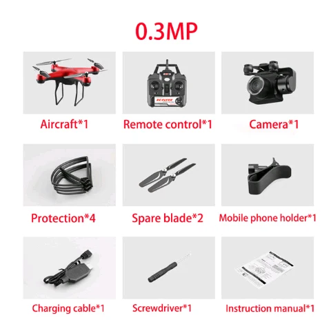 0.3MP Camera Red Радиоуправляемый Дрон ESC камера HD 4K wifi FPV высота удержания Квадрокоптер, Дрон Безголовый режим беспилотник selife пульт дистанционного управления Вертолет Самолет - Цвет: 0.3MP Camera Red