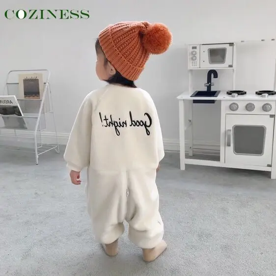 

COZINESS Baby Romper Solid Color Letter Autumn Winter Thicken Keep Warm Home Go Out Kid Jumpsuit New Hot Sale Newborn Clothes