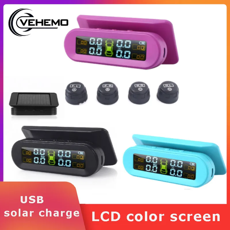 Vehemo Универсальный USB беспроводной TPMS сигнализация давления в шинах внешний датчик черный цвет Tmps датчик анти-взрыв Автомобильная электроника