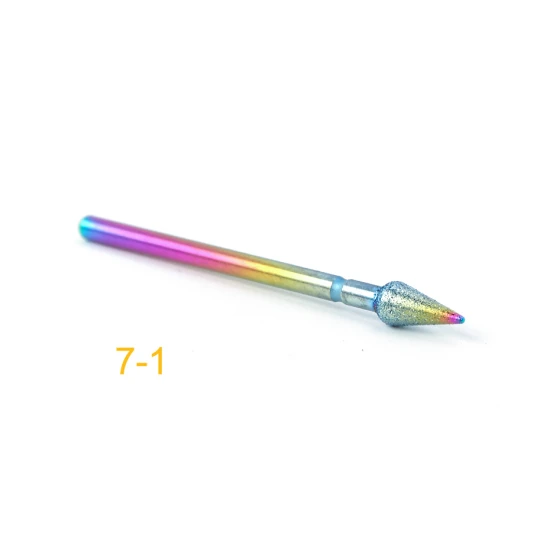 7-1 Diamond Cuticle Nail Drill Bits Milling Cutters Burr Files Manicure Pedicure Polish Removing Gel Electric Machine Tools TR1514-1 - Цвет: 7-1