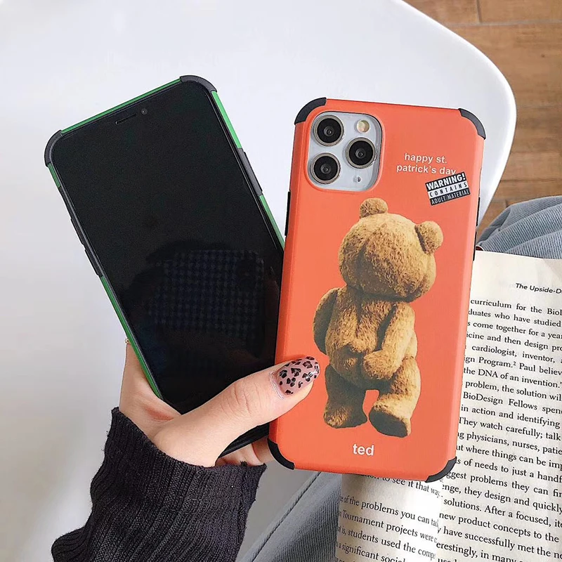 New Anti-fall Ted 2 Teddy bear soft silicon cover case for apple iphone plus 7 11 Pro 8 8plus X XR XS MAX hard phone coque |