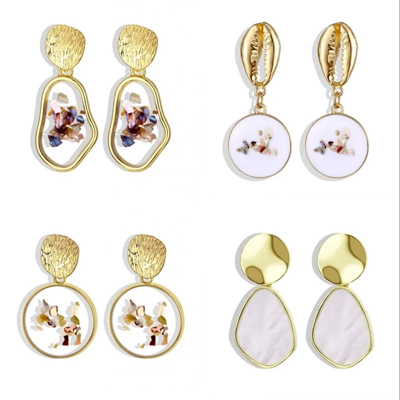 Женские винтажные серьги 17IF серьги-подвески из смолы с геометрическим узором в