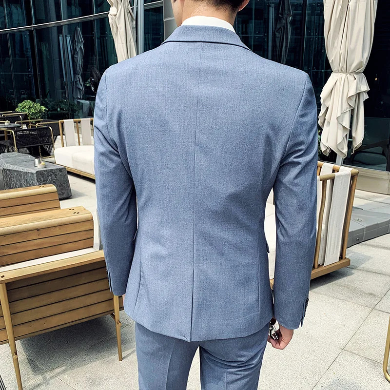 

New men's suits Korean version of Slim business three-piece banquet custom dress photo studio photography clothing companion