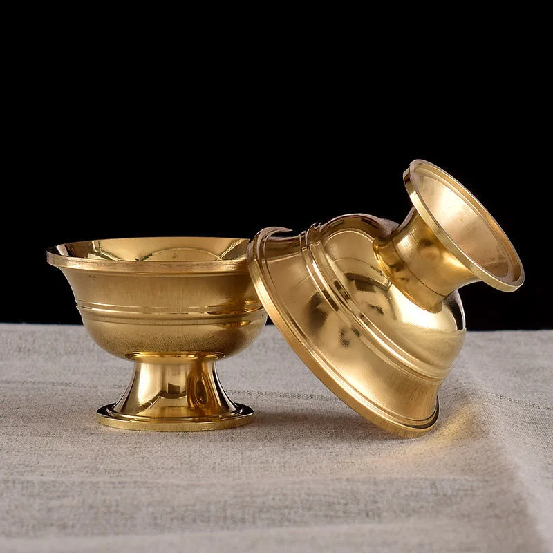 7 шт. латунная танкровая чаша бокал с благоприятным блеском тибетская 5 см