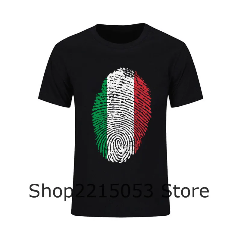 Italy Flag Fingerprint Short T-Shirt Homme Orang Cotton Funny TShirts Fashion 2020 T Shirts blouse orologio uomo shadowhunters | Мужская