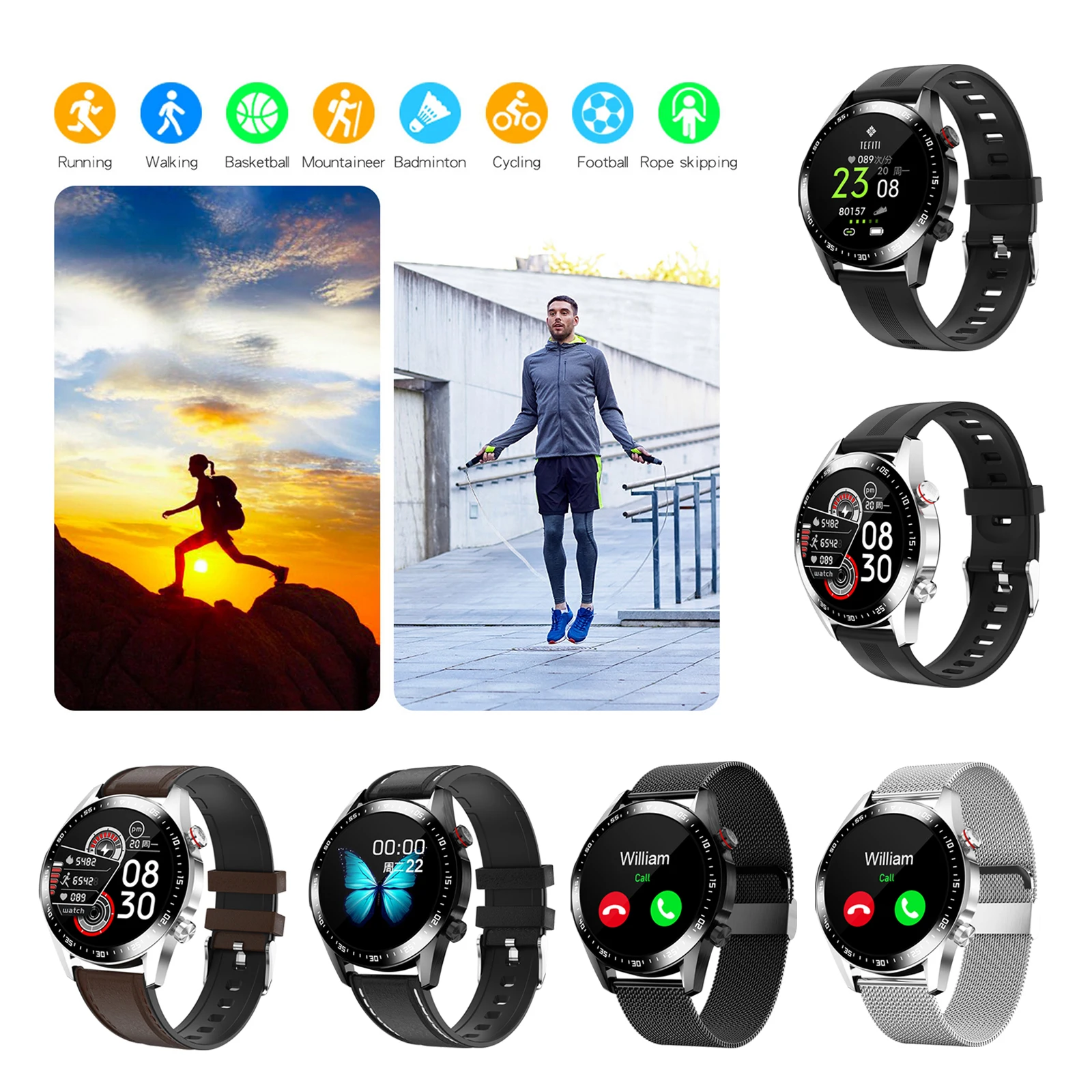 

Bluetooth Heart Rate Smart Watch Touch Screen IP68 Sleep Monitor for Women