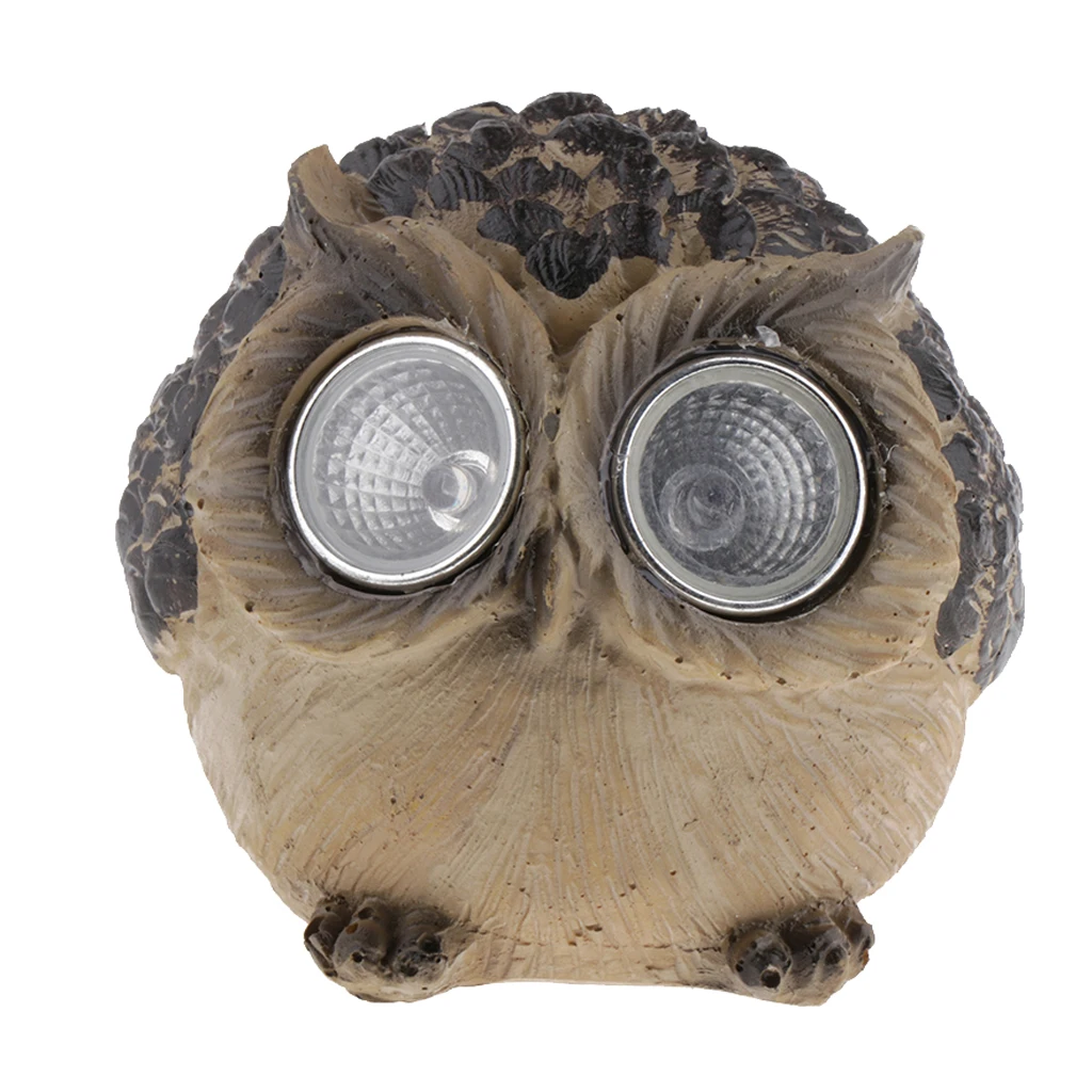 Brown Owl 7x8cm Смола животных Солнечная фигурка огни садовый декор светодиоды небольшой открытый светильник ing для двора патио лужайки солнечный светильник - Цвет: Brown Owl 7x8cm