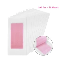 100 pcs50 sheets red color hair removal paper wax strips double side wax paper for face legs body bikini care free shipping