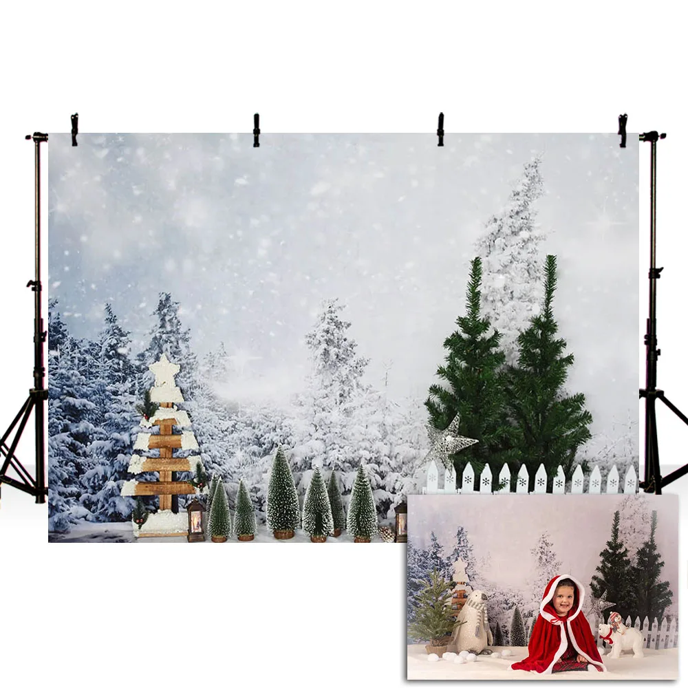 

Фон Mehofond зима Рождество Зеленая сосна белый снег забор Снежинка ребенок портрет фотография фон для фотостудии