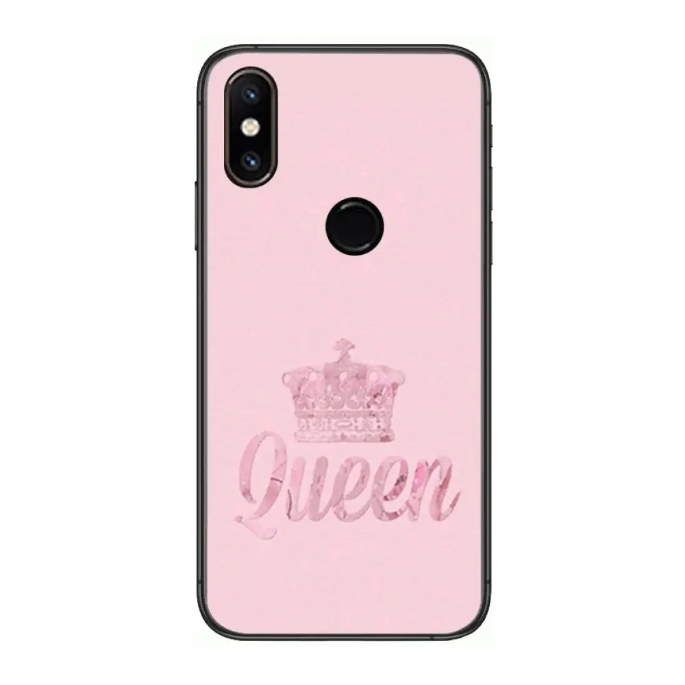 

Pink Princess With Queen Phone Case For xiaomi M2 C3 X3 F2 Lite NFC 6 5 x Poco k30 Pro Anime Black Cover Silicone Back Pretty