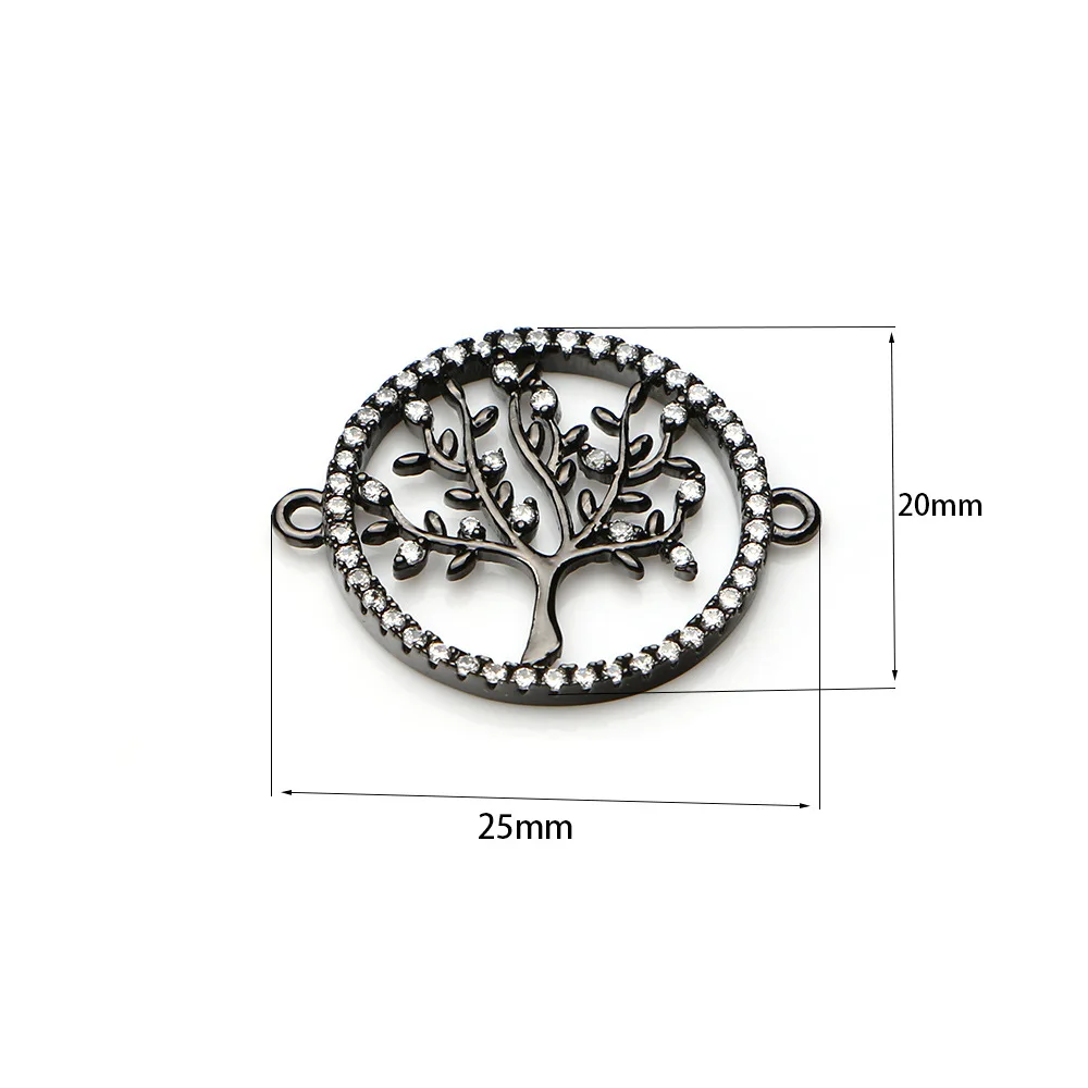 

Micro-inlaid zircon tree of life jewelry copper accessories DIY double hanging bracelet accessories high-grade beaded