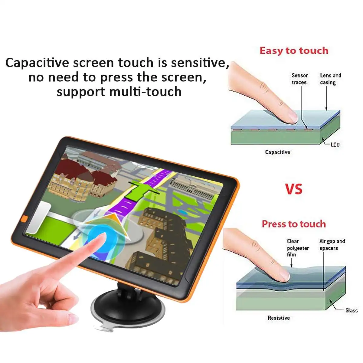 Audew 7 &quot/9&quot HD Автомобильный GPS навигатор TFT LCD 256MB 8G Европа/Северная
