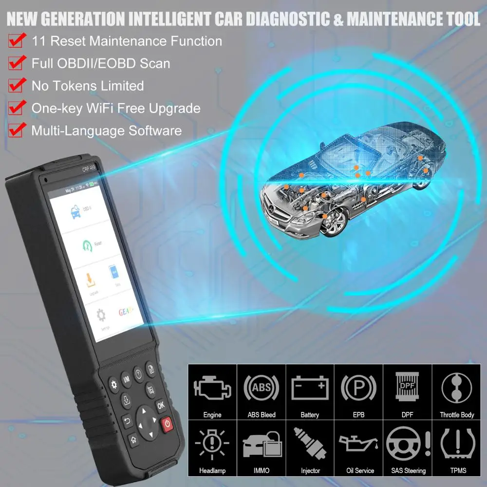 LAUNCH X431 CRP469 OBD2 считыватель кодов IMMO ABS AFS DPF Oil SAS TPMS EPB сканер сброса автомобильного