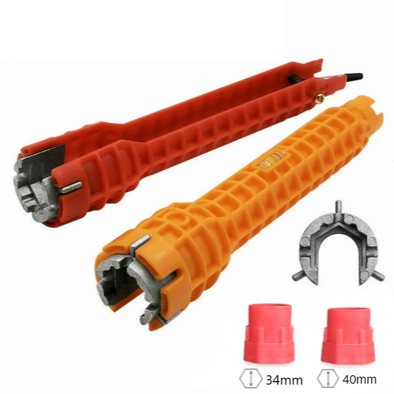 

8 In 1 Basin Flume Wrench Faucet Sink Installer Plumbing Tool Repair Hand Tool For Toilet Bowl Bathroom Kitchen Plumbing Removal