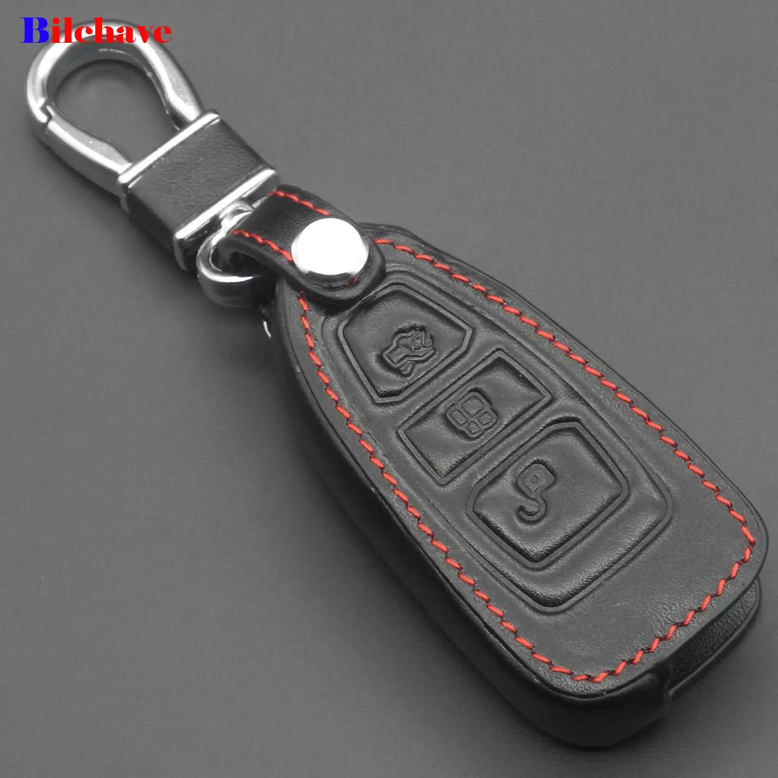 Кожаный чехол-брелок jingyuqin с 3 кнопками для Ford Mondeo Mk4 Focus 2 4 St Kuga Fiesta Fusion Ecosport 2012 2013 2014