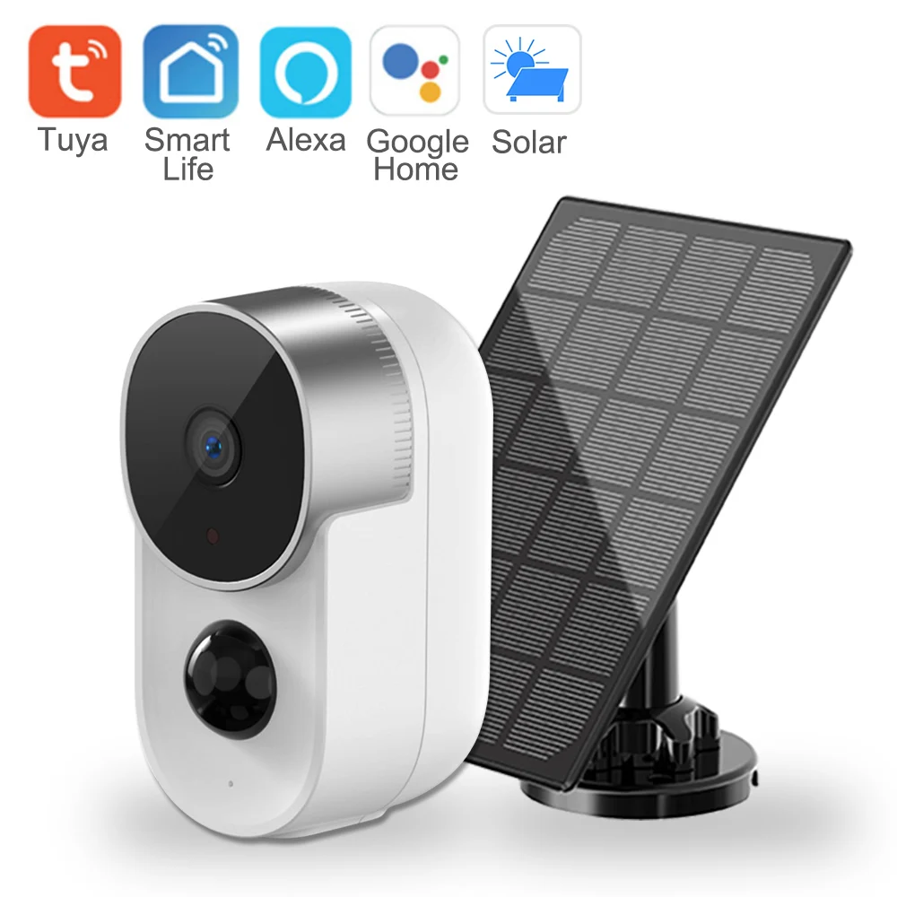 

Tuya IP Camera Wifi Surveillance Camera Outdoor Solar Battery 10000mAh 1080P Night Vision Home Security Camera with Alexa Google