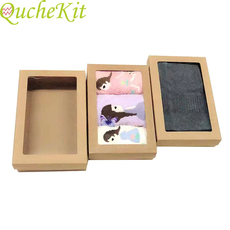 Коробки для торта из крафтовой бумаги 10 шт. прозрачная коробка с окошком