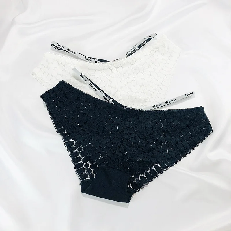 

Sexy Underwear Women's Lace Transparent Hollow Thin Belt Ladies Underwear Low-waist Girl Briefs Sexy Underwear Women Panties