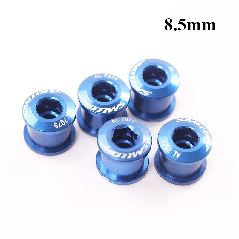 5PCS-Blue-8.5mm 5 шт. болты для велосипедных цепей одинарные/двойные/трехскоростные винты для велосипедных кривошипов и цепных колец MTB Аксессуары для велосипеда - Цвет: 5PCS-Blue-8.5mm