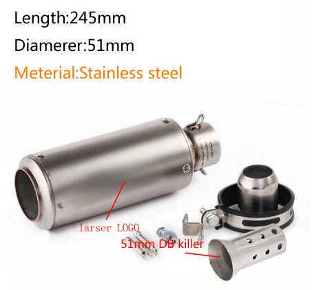 a13-51mm 51 мм/60 мм выхлопная труба мотоцикла с DB killer выхлопная труба мотоцикла глушитель для gp-project выхлопная труба из углеродного волокна - Цвет: a13-51mm
