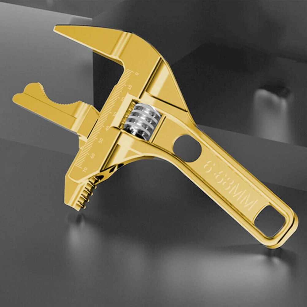 

Multi-function Adjustable Wrench Aluminium Alloy Large Open Wrench Universal Spanner Repair Tool For Water Pipe Screw Bathroom