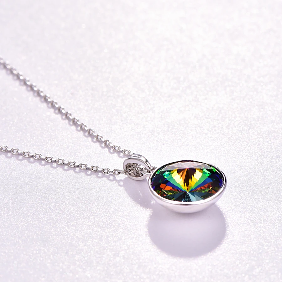 Ожерелье с кристаллами Swarovski, новая мода, круглый камень Bella RIVOLI, ожерелье с кулоном для женщин, элегантные вечерние ювелирные изделия на свадьбу