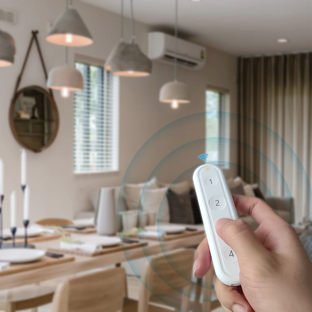 Беспроводной 4-Кнопочный выключатель дистанционного управления Tuya ZigBee работает