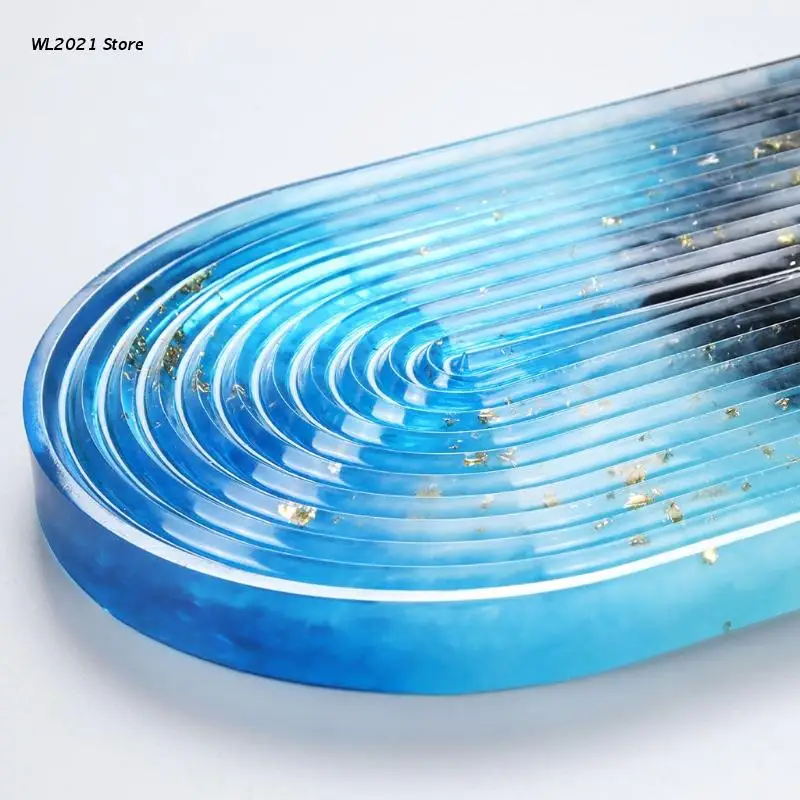 

G5GC Wavy Tray Epoxy Resin Mold Serving Board Plate Silicone Mould DIY Crafts Jewelry Decorations Ornaments Casting Tools